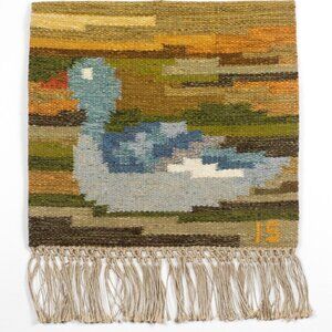 Vintage Swedish Tapestry Ingegerd Silow Wall Hanging Modernist Scandinavian